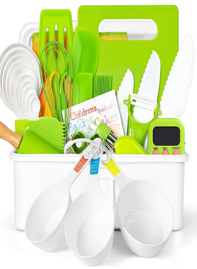Suhctuptx Kids Cooking Sets Real, Kids Cooking and Baking Gift Set with Storage Case Timer Kid Safe Knives Cutting Board - Image 1